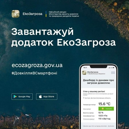 «ЕкоЗагроза» – офіційний вебресурс і мобільний застосунок Міндовкілля 