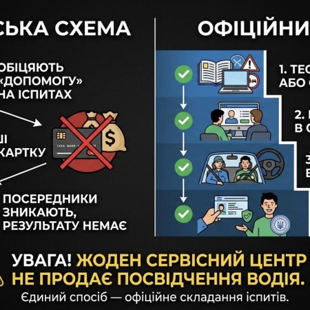 Обережно: Шахраї пропонують «допомогу» з іспитами в сервісних центрах МВС!